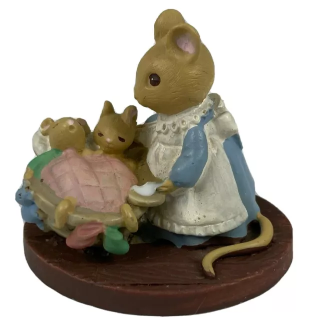 Forest Friends - “All Tucked In” Miniature Mice Mother & Babies Figurine 2.25"