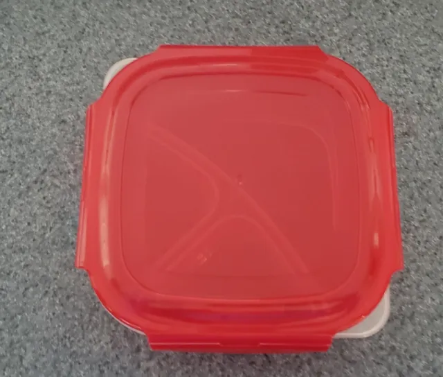 JJ LOCK & LOCK HPL 971 750ml Square 3 Way Divided Storage Lunch Container  Red