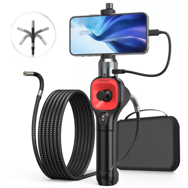 Oiiwak 360° Articulating Borescope Light 3.3ft 6.0mm Diameter Inspection Black