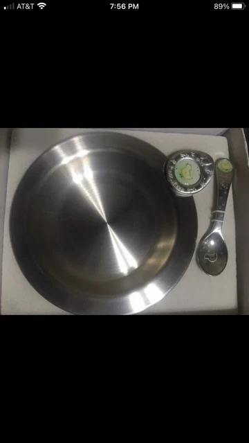 Danforth Pewter Baby Bowl And Spoon Set.. Retired! never used!