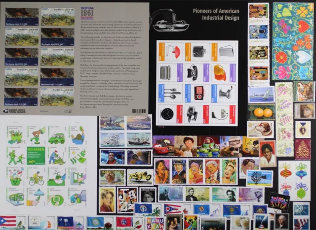 US 2011 Commemorative Year Set 119 stamps including Sheets, Mint NH, see scans