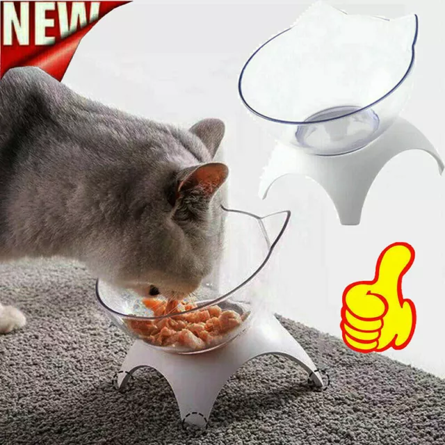 Non-slip 15°Tilted Cat Bowls w/Raised Stand Pet Food Water Bowl Cats Dog FeFRFR