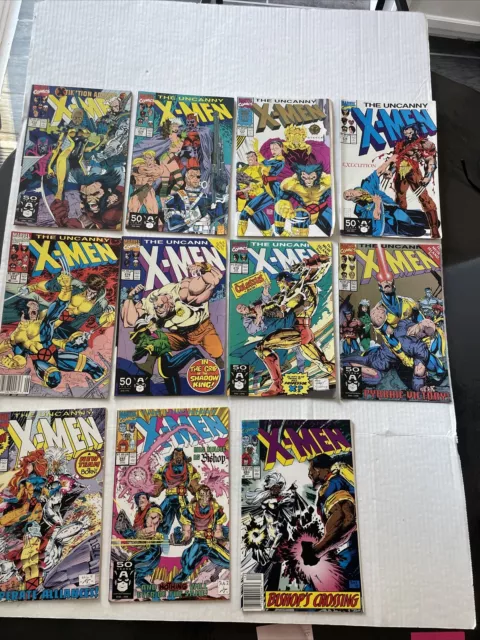 The Uncanny X-Men 272 and 274-283 1991 Marvel) VF-VF/NM Comics Lot 1st Bishop