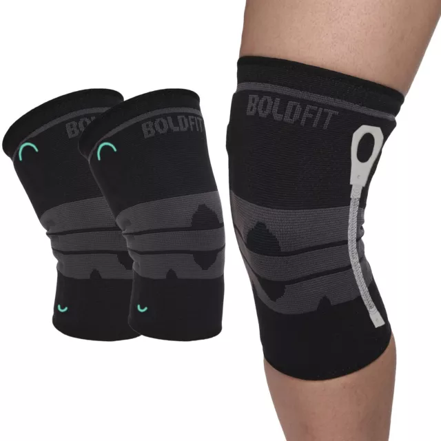 Boldfit Knee Support Cap Brace Sleeves, For Jogging Medium Size, Set Of 1 Pair