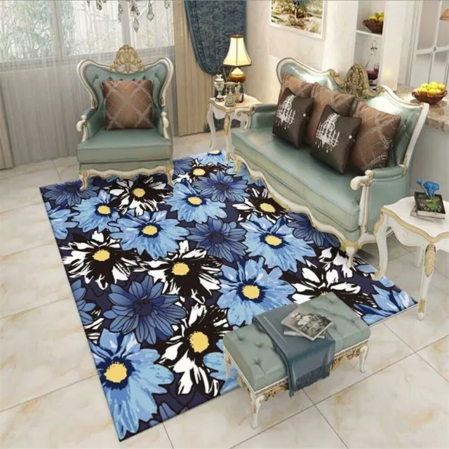 Romantic 3D Flowers Carpets Bedside Mat Home Decor Flannel Soft Area Rugs Sofa