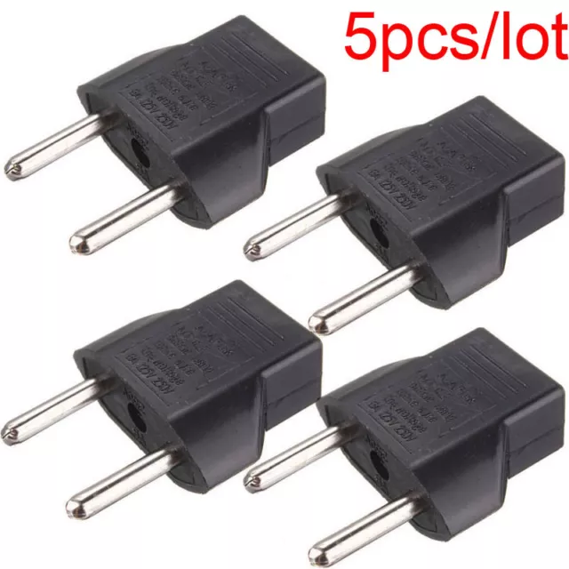 5PCS AU US USA to EU Euro Europe AU AC Power Wall Plug Converter Travel Adapter