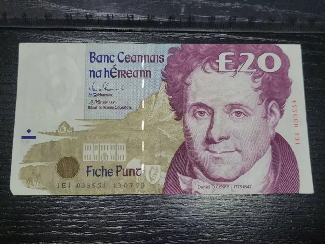 🇮🇪 Ireland, Republic  20 pounds 13 July 1993  P-77a "VF" Banknote  031622-18