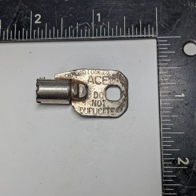 Vintage Arcade Vending Machine Slot Tubular Barrel Key Ace Chicago # Vvc129 Vintage Arcade Vending Machine Slot Tubular Barrel Key Ace Chicago # Vvc129