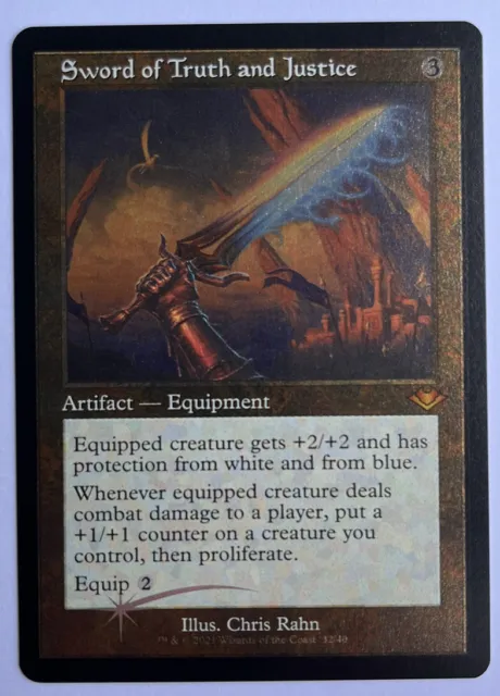 Sword Of Truth And Justice Retro Etched FOIL MH2 MTG Pack Fresh Unplayed