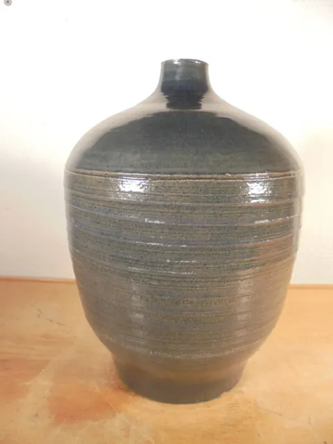Céramique Vintage 50 Rare Vase bouteille Grès strié DLG La Borne Vallauris