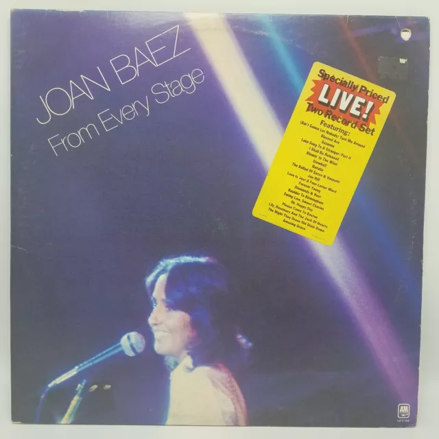 JOAN BAEZ ‎From Every Stage LP 1976 A&M SP-3704 White Label PROMO 2xLP NM / VG+