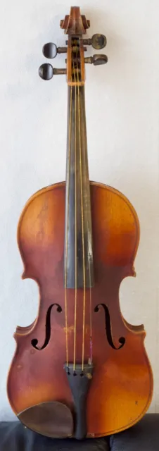 old 4/4 violin viola Geige Bratsche fiddle for repairs