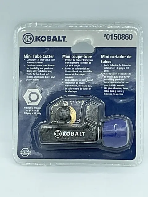 Kobalt Mini Tube Cutter # 0150860 1/8" to 5/8" Copper Brass Aluminum Plastic