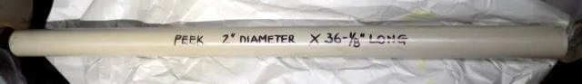 Beige PEEK Round Rod Stock Material 2" Diameter X 36-1/8" Long