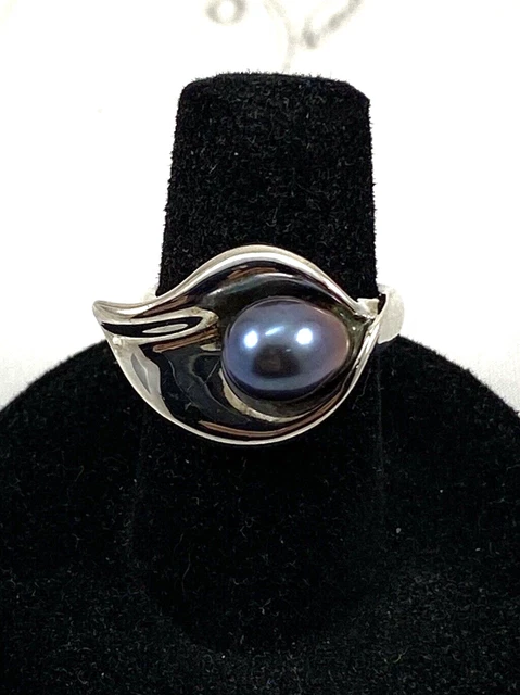 Signed ROSS SIMONS Sterling Silver CALLA LILY RING Size 5