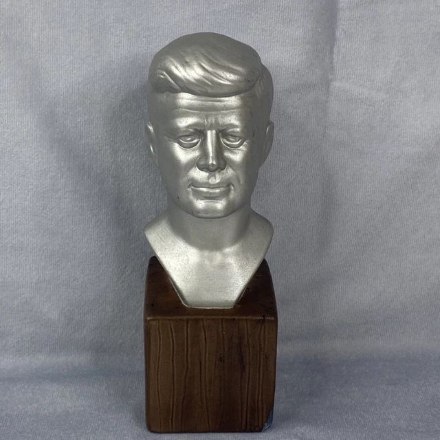 John F. Kennedy Marble Bust Statue - 5.4 Inch (13.5 Cm) White Artificial Marble Sculpture, Collectible Presidential Memorabilia