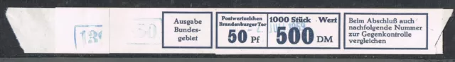 Banderole Brandenburger Tor 50/1000, 509Bd, Type IIIa, Beschädigter Buchstabe: 2