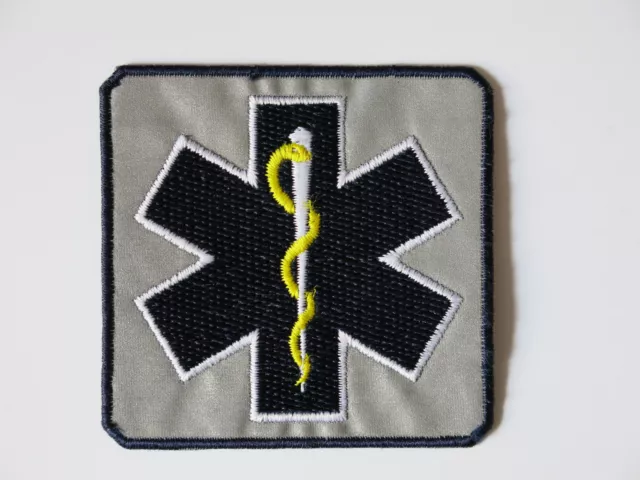 Star of Life - reflektierend -   Stickemblem Patch Abzeichen  75 mm