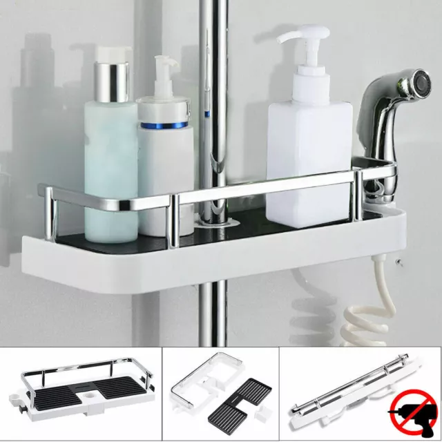 Bathroom Pole Shelf Shower Storage Caddy Rack Organiser Tray Holder Accessories 2