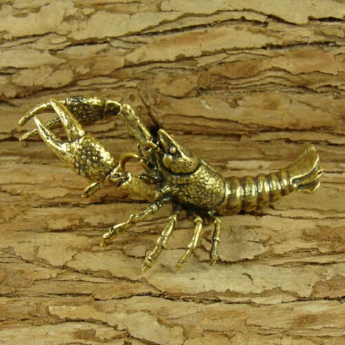 Brass Lobster Figurines Prawn Statue Animal Figurines Home Office Ornament