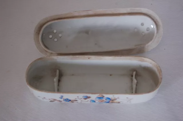 Ancienne boite en porcelaine pour brosse à dents , décoration salle de bain , 2