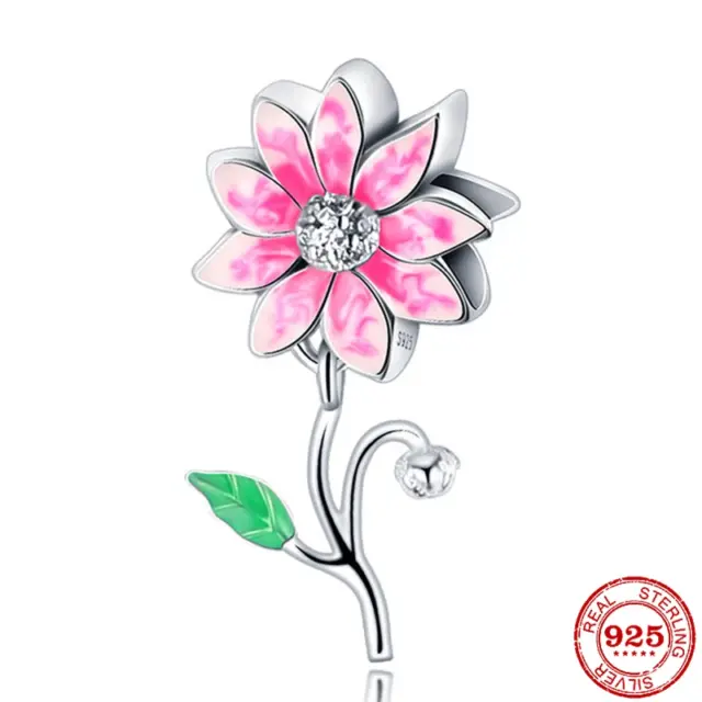 S925 Sterling Silver Flower of Hope Charm For Bracelets