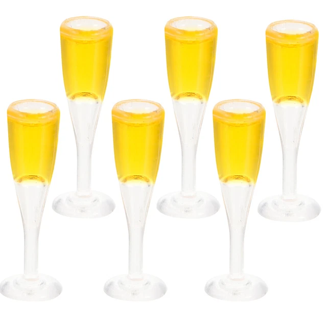 6 piezas mini accesorios para el hogar casa de muñecas copa de vino casa en miniatura modelo
