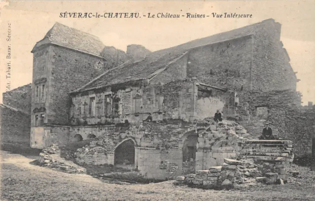Cpa 12 Severac Le Chateau Ruines Vue Interieure