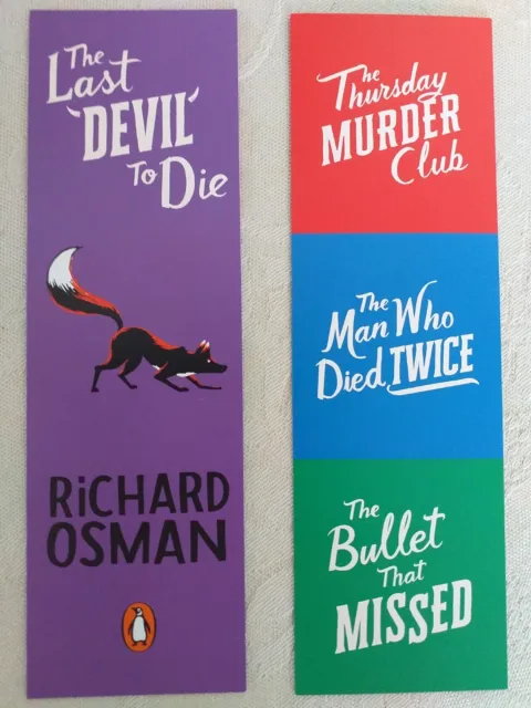 Richard Osman - The Last Devil To Die promotional bookmark -  new -NOT THE BOOK!