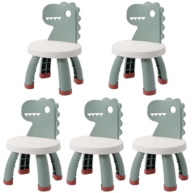 5x Silla trasera de plástico estable para el hogar cómoda silla de jardín de infantes aula