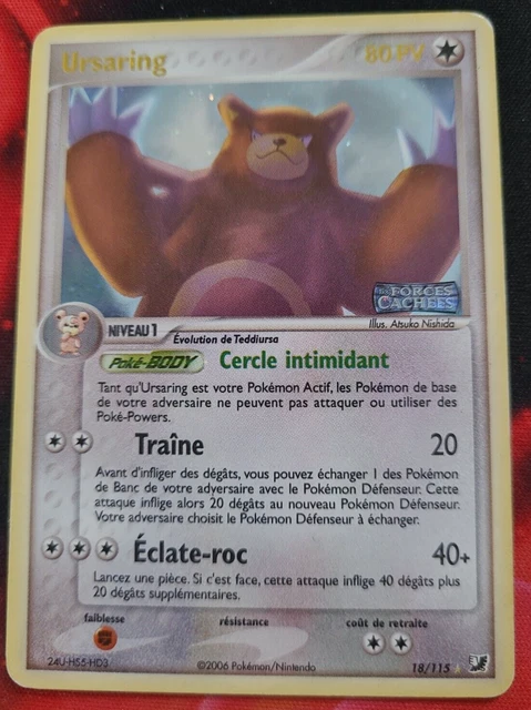 Pokemon - Ursaring Holo Reverse 18/115 - Ex Forces Cachées - Titre Or - Fr