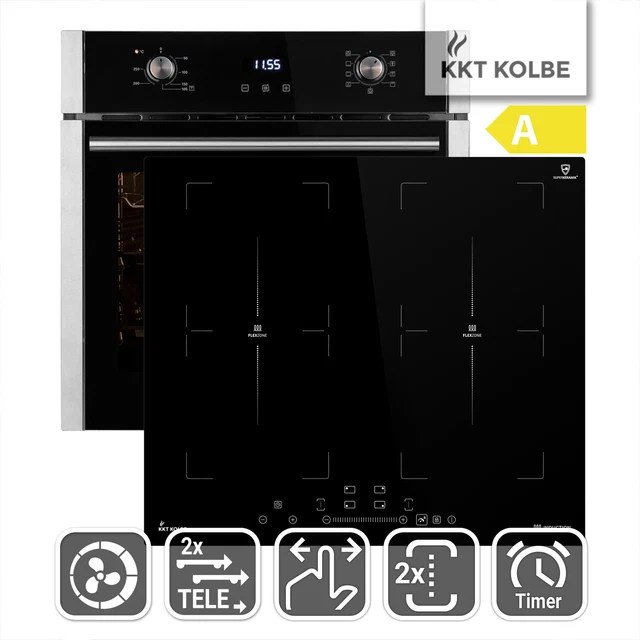 Cuisinière: 60cm Four encastrable EB8010ED + 59cm Plaque Induction IND5904FZ