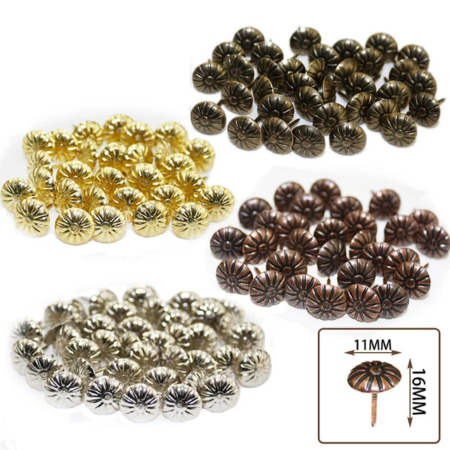 100 Pcs Decorative Upholstery Nails Tack Stud Pins Jewelry Box Sofa Shoe