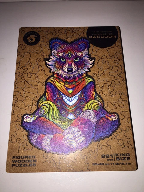 Unidragon Wooden Puzzle Jigsaw Emanating Raccoon, KING, 281 pieces