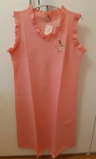 Chez Nous - Camicia da notte rosa ricamo a mano donna ragazza taglia 48/50 NUOVA