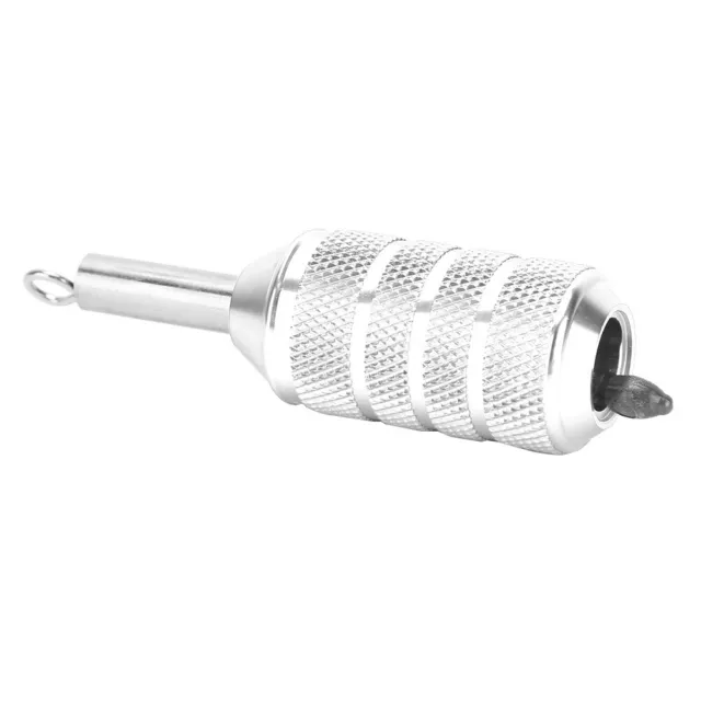 (PLATA) Abril Gifts 25 mm Empuñadura Máquina de Tatuaje Aleación Agujas Cartucho de Aluminio