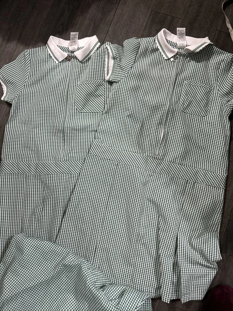 Girls school summer dress bundle age 8-9 years green 3