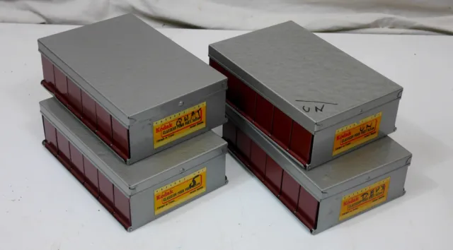 lot 4 boite Kodak Compartment 1960s Metal 5cm x 5 cm Slide Storage Box Tray