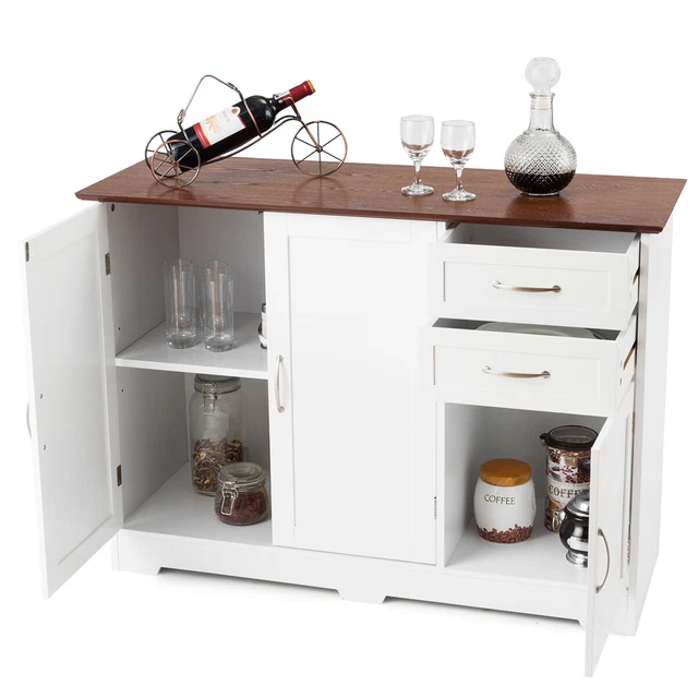 Gymax Buffet Storage Cabinet Console Table Kitchen Sideboardd Home Furni W/2
