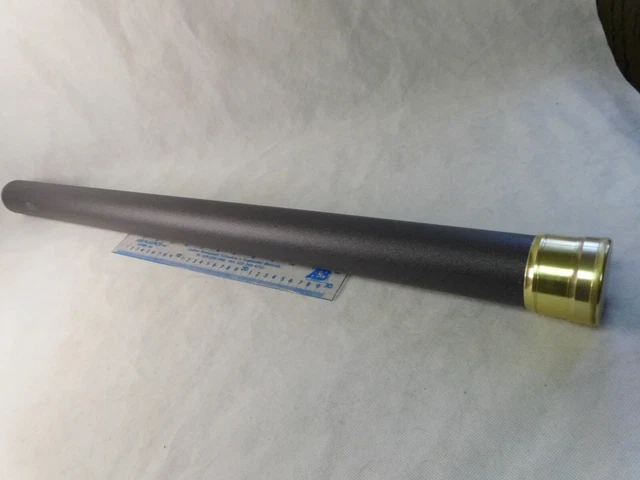 Travel Fly Rod Case/Tube Aluminum 2" I.D. Gold top aluminum gray powder coat