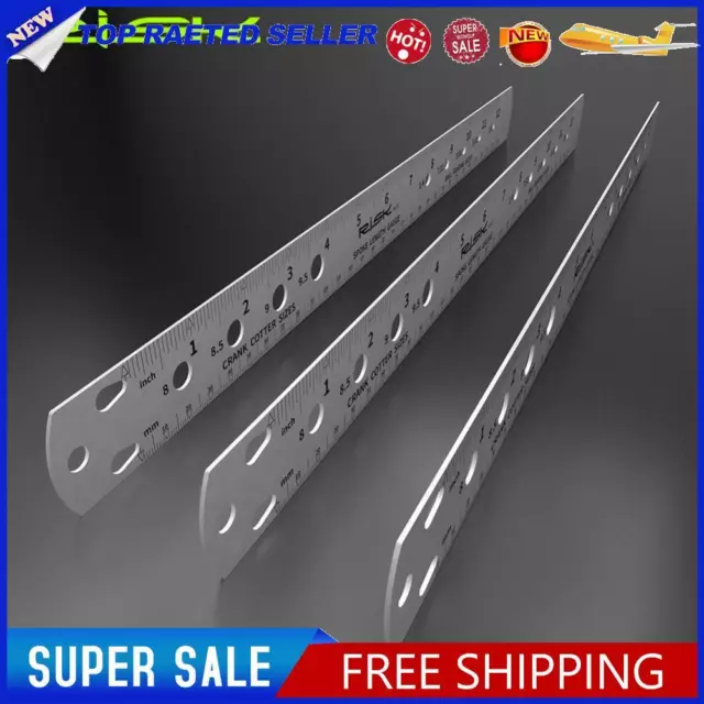 Wire Spoke Measuring Ruler Double Sided Road Bike Repair Tools Steel Body Silver