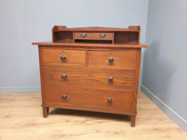 Antique Victorian Oak 2 Over 2 Dresser Chest of Drawers Wash Stand