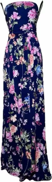 Vanilla Bay Navy and Pink Floral Sleeveless Boho Maxi Dress Size Medium