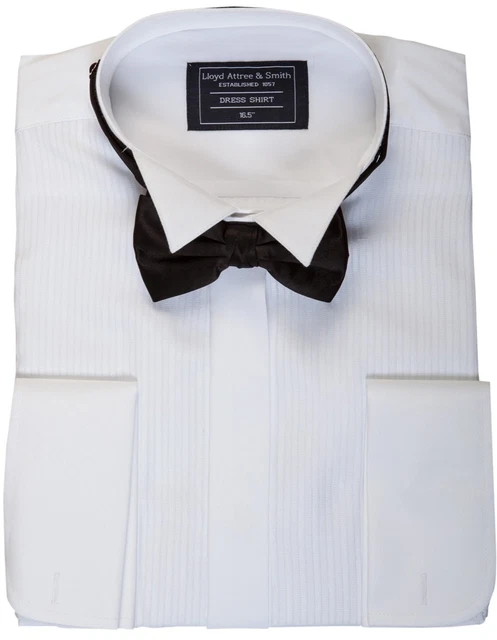 Bianco Ali Smoking Camicia 40.6cm Sera Cena Abito Tux Fiocco Cravatta Uomo Nuovo