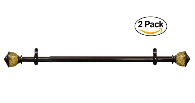 Achim Home Furnishings Camino Lincroft Window Rod and Finial, 66 to 120-Inch ...