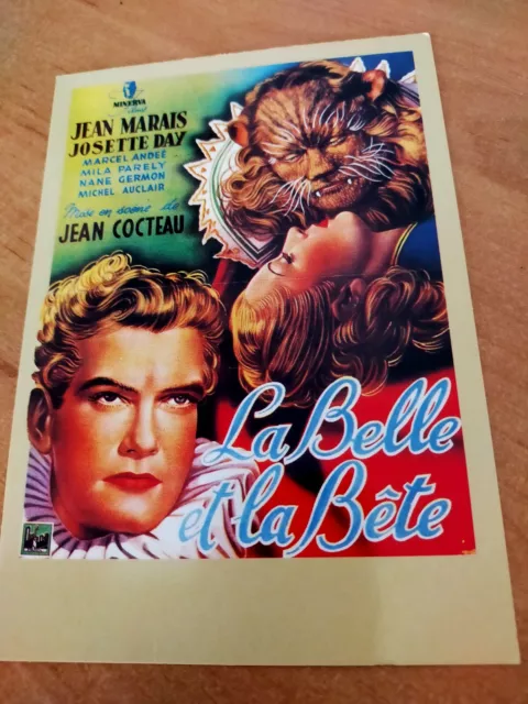 postcard of the film beauty and the beast - Jean Marais Jean Cocteau