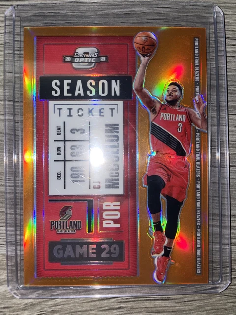 2020-21 Panini Contenders Optic Season Ticket Orange Prizm /49 CJ McCollum #59