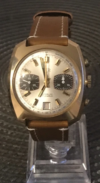 Chronographe CLYDA à Rattrapante - Mouvement Valjoux, Incabloc, 17 Rubis - Occasion, Superbe état - Chronomètre