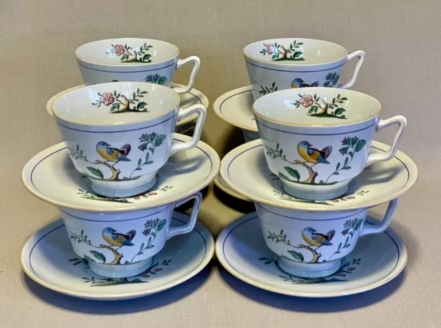 Set of 8 Vintage Copeland Spode 'Queen's Bird' Cups & Saucers -Old Marks -Minty!