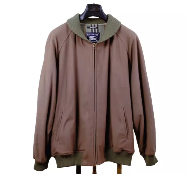 BURBERRY VINTAGE 90S Harrington Uomo Lana Cashmere Colore Fango Interno Check XL EUR 370 00 PicClick IT